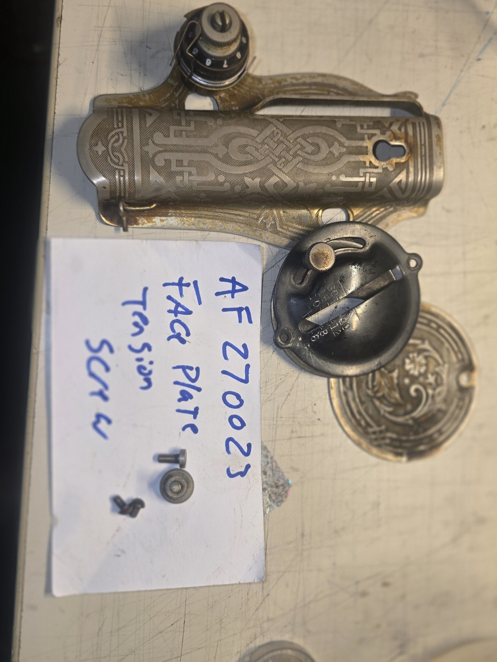 Singer 15 91 Vintage Face Plates And Screws With Tension Unit